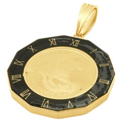18K/24K Yellow Gold Reversible 1/10th Ounce Gold Coin Horse, Queen Elizabeth II