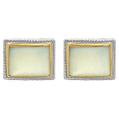 Konstantino Sterling Silver and 22KY White Mother-of-Pearl Rectangular Cufflinks