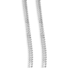 14k White Gold 2-Row Prong Set Round Pink Sapphire and Round Diamond Necklace