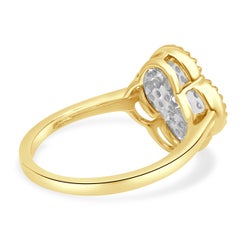 14 Karat Yellow Gold Pave Diamond Quatrefoil Ring
