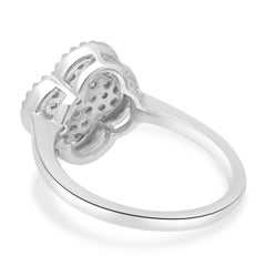 14 Karat White Gold Pave Diamond Quatrefoil Ring