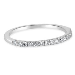 14K White Gold and Round Diamond Band
