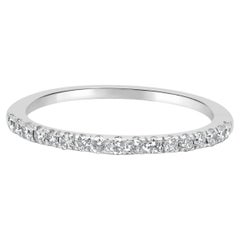14K White Gold and Round Diamond Band
