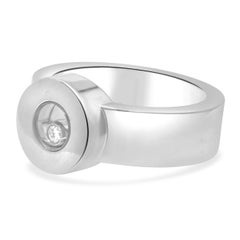 Anello rotondo Happy Diamond di Chopard in oro bianco 18 carati