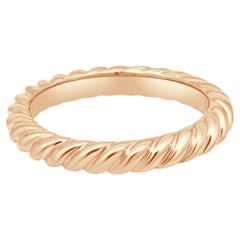 David Yurman 18 Karat Rose Gold Sculpted Cable Band Ring 3mm