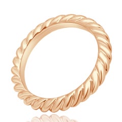 David Yurman 18 Karat Rose Gold Sculpted Cable Band Ring 3mm
