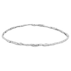 Lee Brevard Sterling Silver Old Money Bangle Bracelet 7.5"