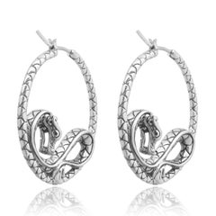 Boucles d'oreilles créoles « Naga » en argent sterling de John Hardy