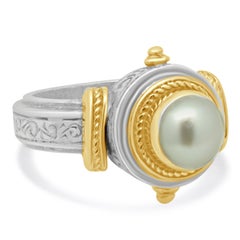 Konstantino Sterling Silver and 18K Yellow Gold Pearl Ring