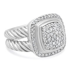 David Yurman Sterling Silver Pave Diamond Albion Ring