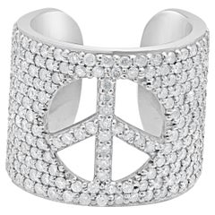 Sheryl Lowe: anello "Peace" in argento sterling con diamante rotondo