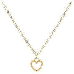 Tiffany & Co. 18K Rose Gold Sentimental Heart Drop Necklace 16.0"