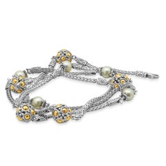 John Hardy Sterling Silver and 18K Yellow Gold Jaisalmer Dot and Pearl Station