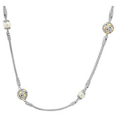 John Hardy Sterling Silver and 18K Yellow Gold Jaisalmer Dot and Pearl Station