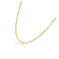 Roberto Coin 18K Yellow Gold Rope Textured Paperclip Chain Necklace 17.0"