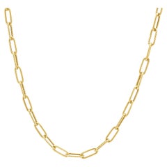 Roberto Coin 18K Yellow Gold Rope Textured Paperclip Chain Necklace 17.0"