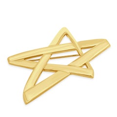 Tiffany & Co. Paloma Picasso 18K Yellow Gold Asymmetrical Star Pin 1983