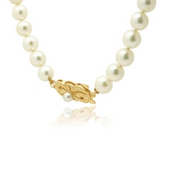 Mikimoto Pearl Strand with 18K Yellow Gold Pearl Milgrain Clasp 16.0"