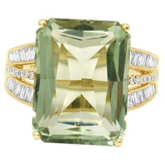 EFFY 14K Yellow Gold Emerald Cut Praisiolite and Diamond Split Shank Ring