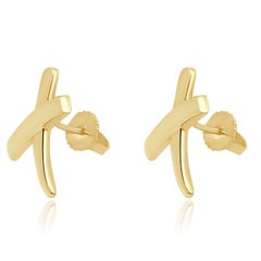 Tiffany & Co. Paloma Picasso 18K Yellow Gold Kiss Stud Earrings