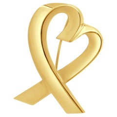 Tiffany & Co. Paloma Picasso 18K Yellow Gold Loving Heart Pin