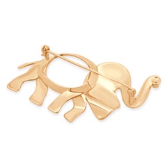 Tiffany & Co. 18K Rose Gold Save the Wild Elephant Pin with Round Diamond Accent