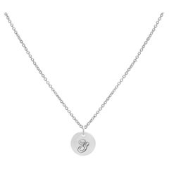 Tiffany & Co. Sterling Silver Notes Alphabet "G" Disc Charm Pendant Necklace