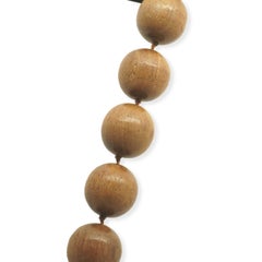 Trianon 18K White Gold and Bezel Set Topaz Wooden Bead Necklace 22-7/8"
