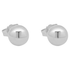 14K White Gold Ball Stud Earrings