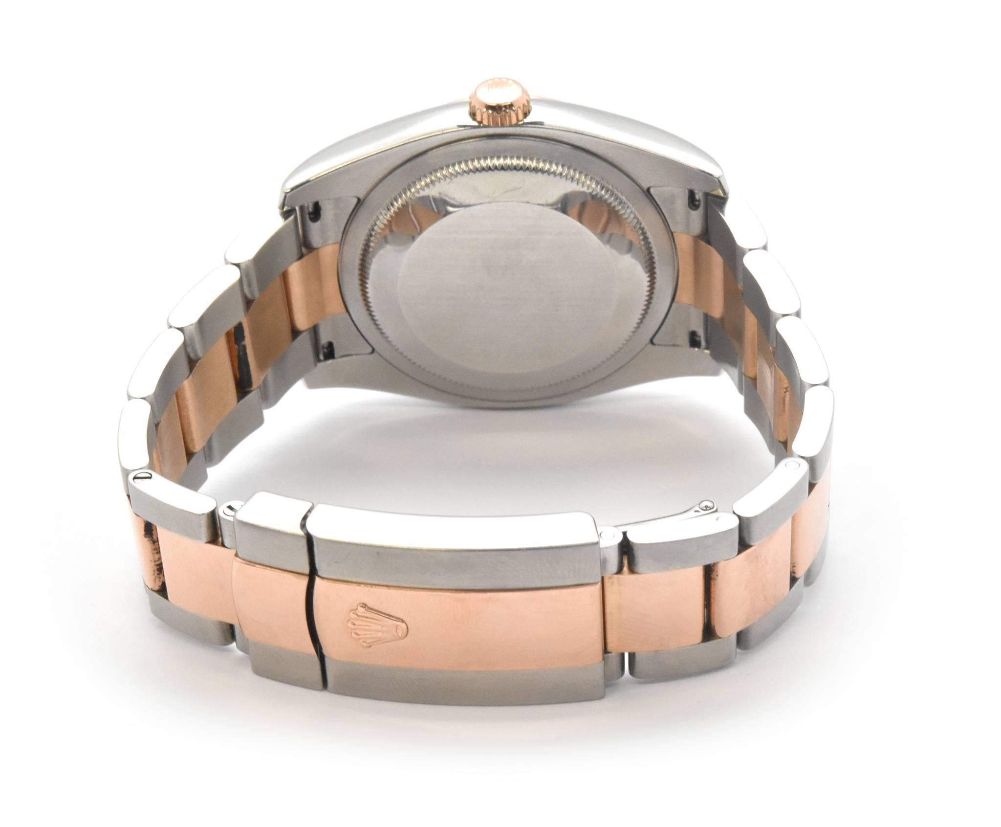 Rolex Rose Gold stainless steel Datejust Smooth Bezel Wristwatch Ref 116201 In Excellent Condition In Scottsdale, AZ