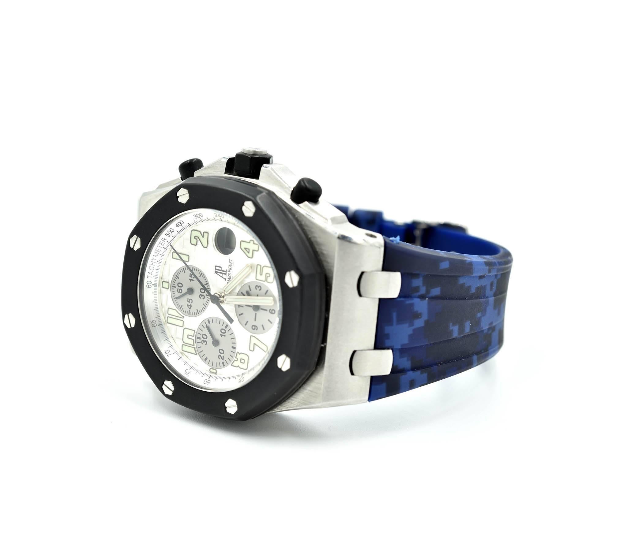 Women's or Men's Audemars Piguet stainless steel Royal Oak Offshore Chronograph Wristwatch