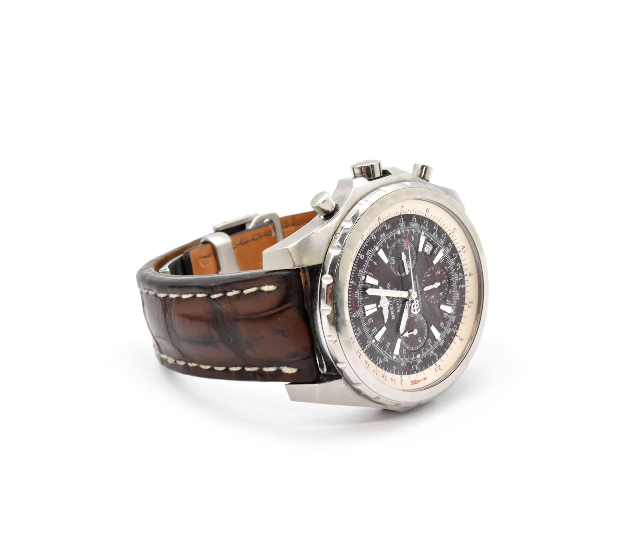 Men's Breitling Stainless Steel Bentley Motors automatic Wristwatch Ref A25363 