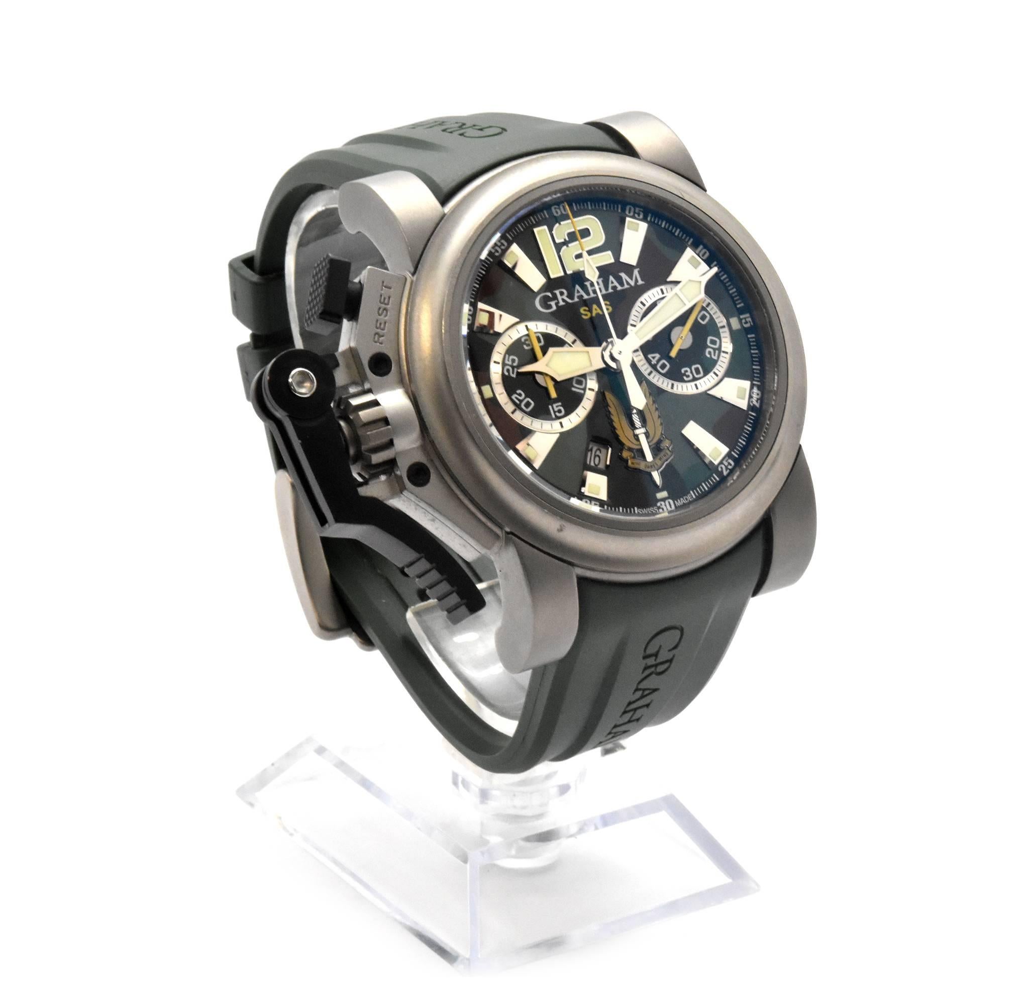 Men's Graham Silver Titanium Chronofighter Commando SAS automatic Wristwatch