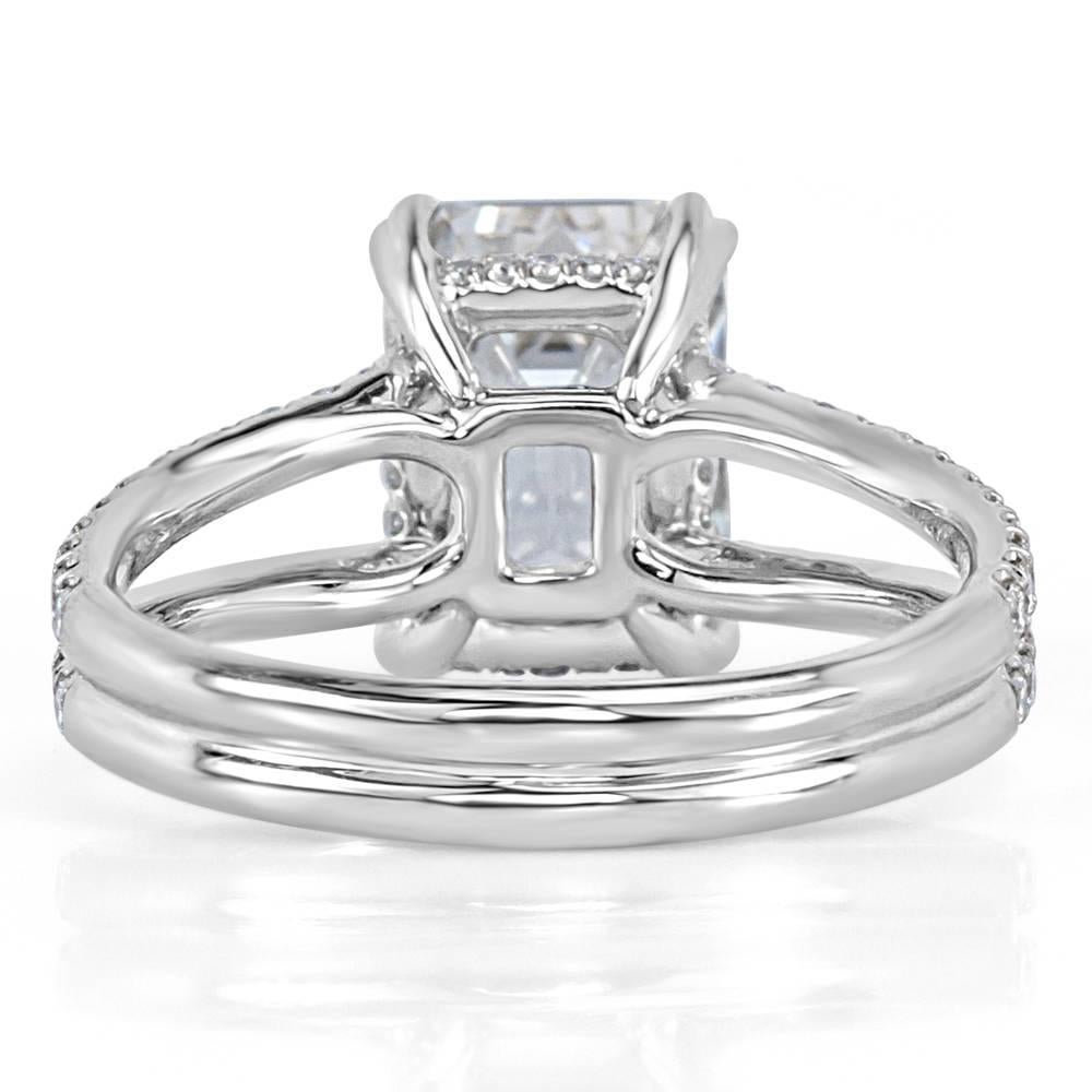 Mark Broumand 3.95 Carat Emerald Cut Diamond Engagement Ring in Platinum In New Condition In Los Angeles, CA