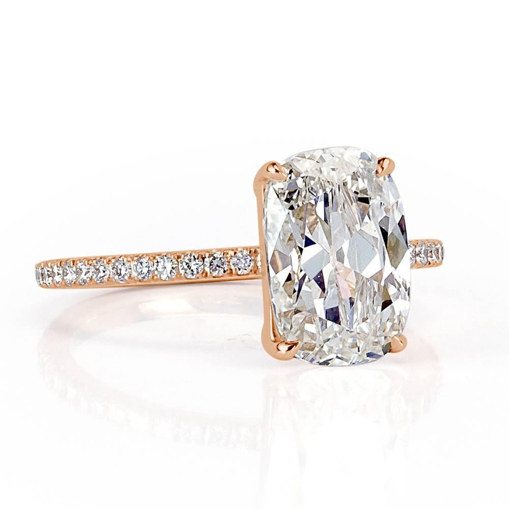 Every detail of this old mine cut diamond engagement ring is incredible. Sparkling from all angles this stunning 3.01ct old mine cut diamond is showcased perfectly in this modern design. GIA certified at G in color with SI1 clarity it is