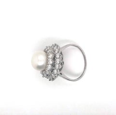 4.80 Carat Diamond Pearl Princess Dress Ring or Pendant