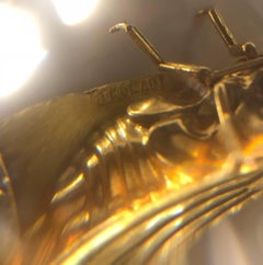French Japanesque Gold Cicada Brooch