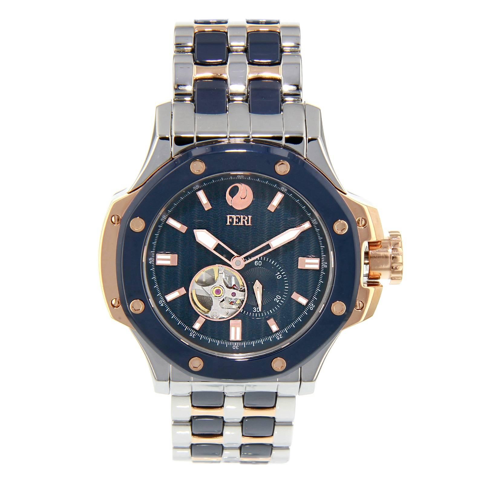 Women's Feri Rose Gold Stainless Steel Automatic Wristwatch by Feri For Sale