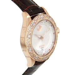 Rose Tone White Face Red leather Strap Branded Women Watch by Feri