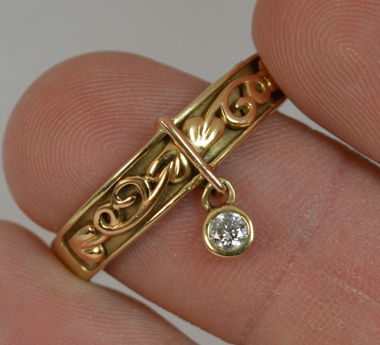 Clogau Welsh 18 Carat Gold and Diamond Evolutionary Tree Ring In Excellent Condition In St Helens, GB