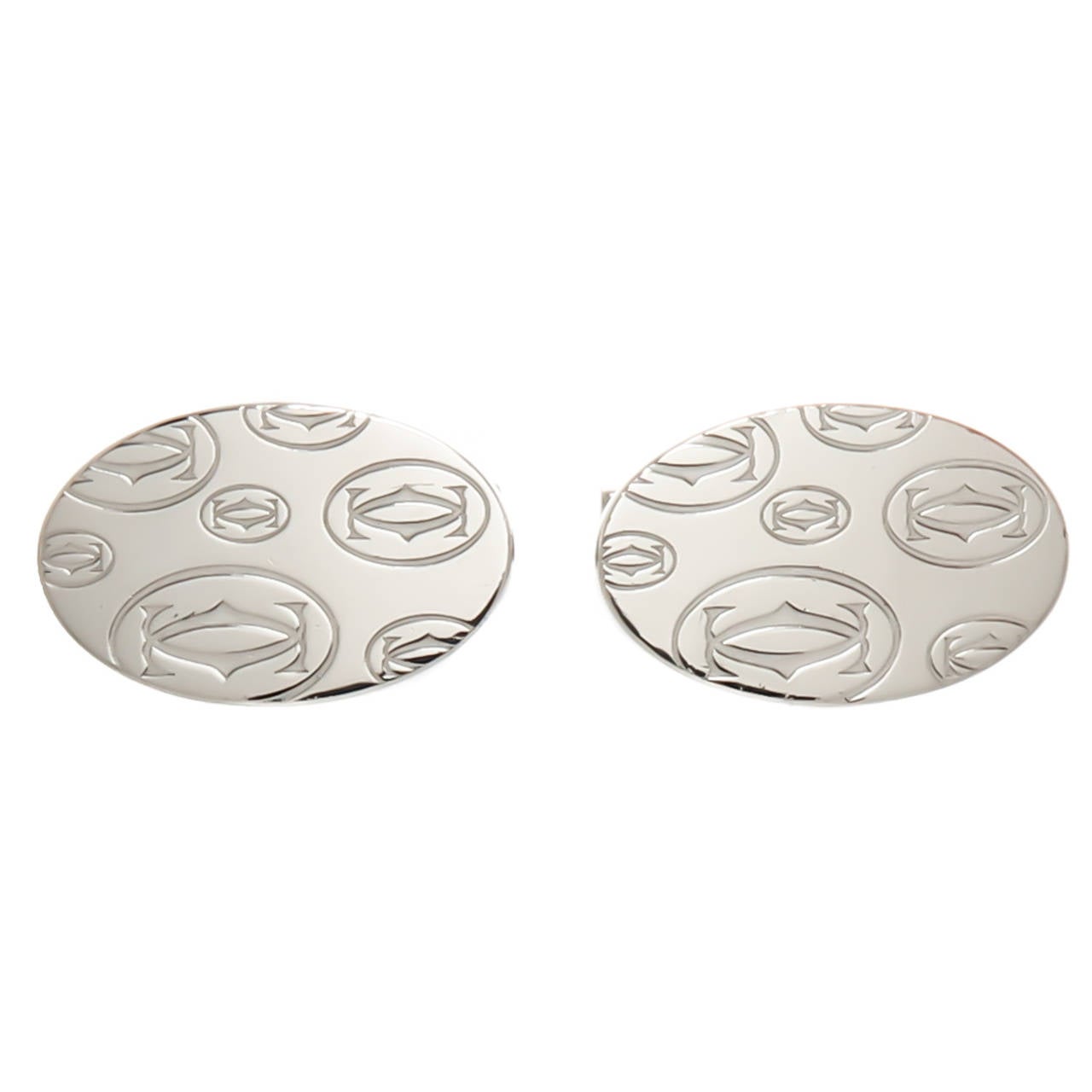 Cartier Double C Logo Sterling Cufflinks
