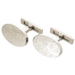 Cartier Double C Logo Sterling Cufflinks