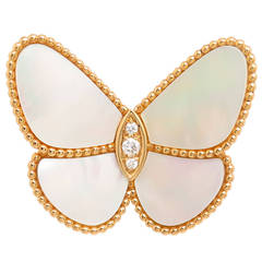 Van Cleef & Arpels Large Mother of Pearl Butterfly Brooch