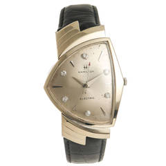 Retro Hamilton White Gold Ventura Electric Wristwatch circa 1959