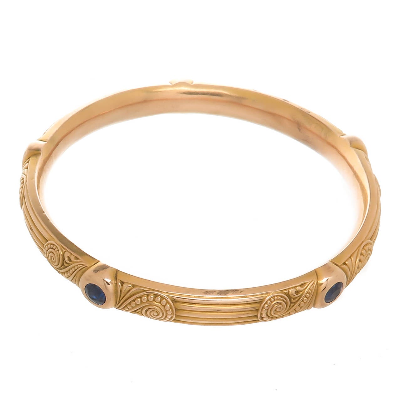Riker Brothers Sapphire Gold Bangle Circa 1910