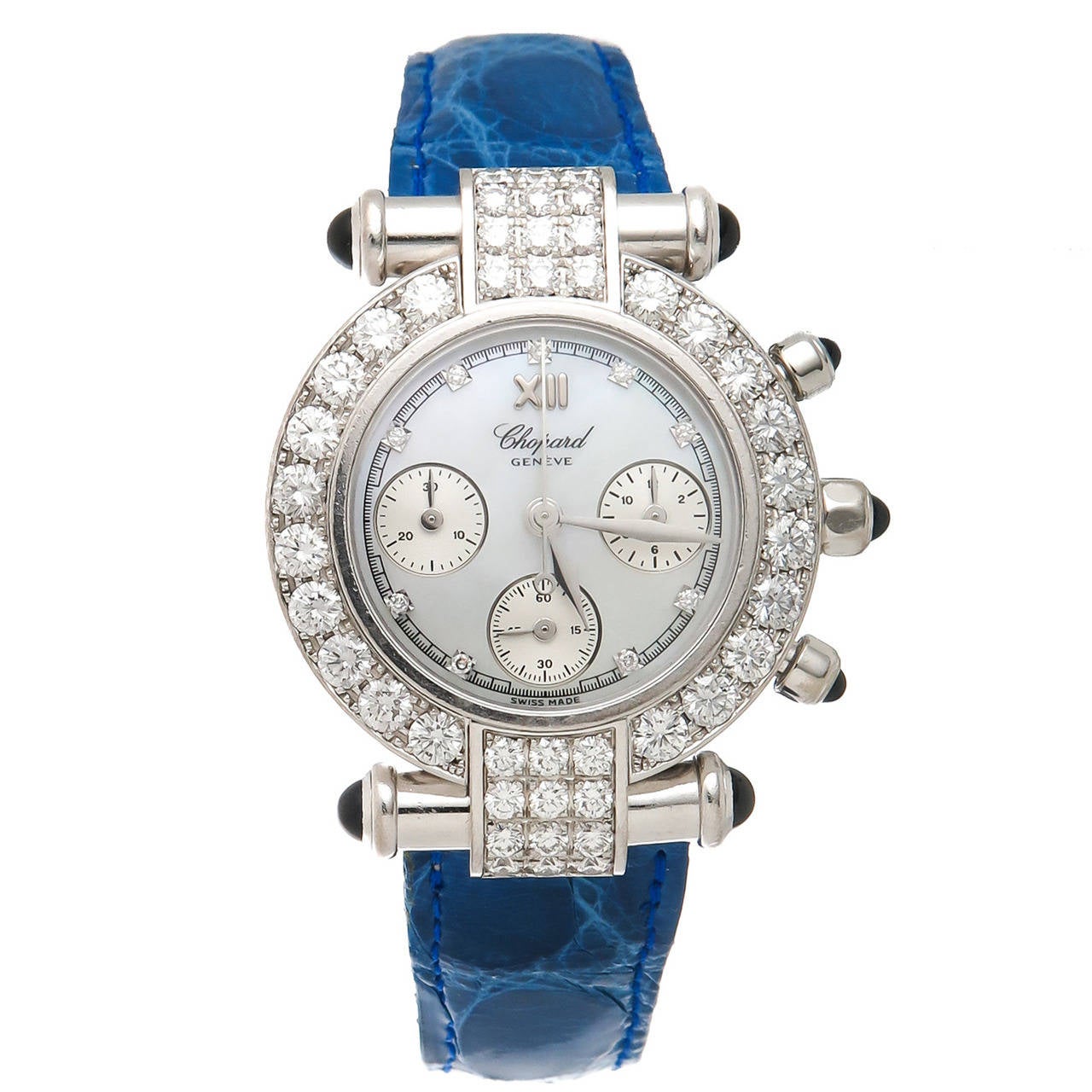 Chopard Lady's White Gold Diamond Imperiale Chronograph Quartz Wristwatch