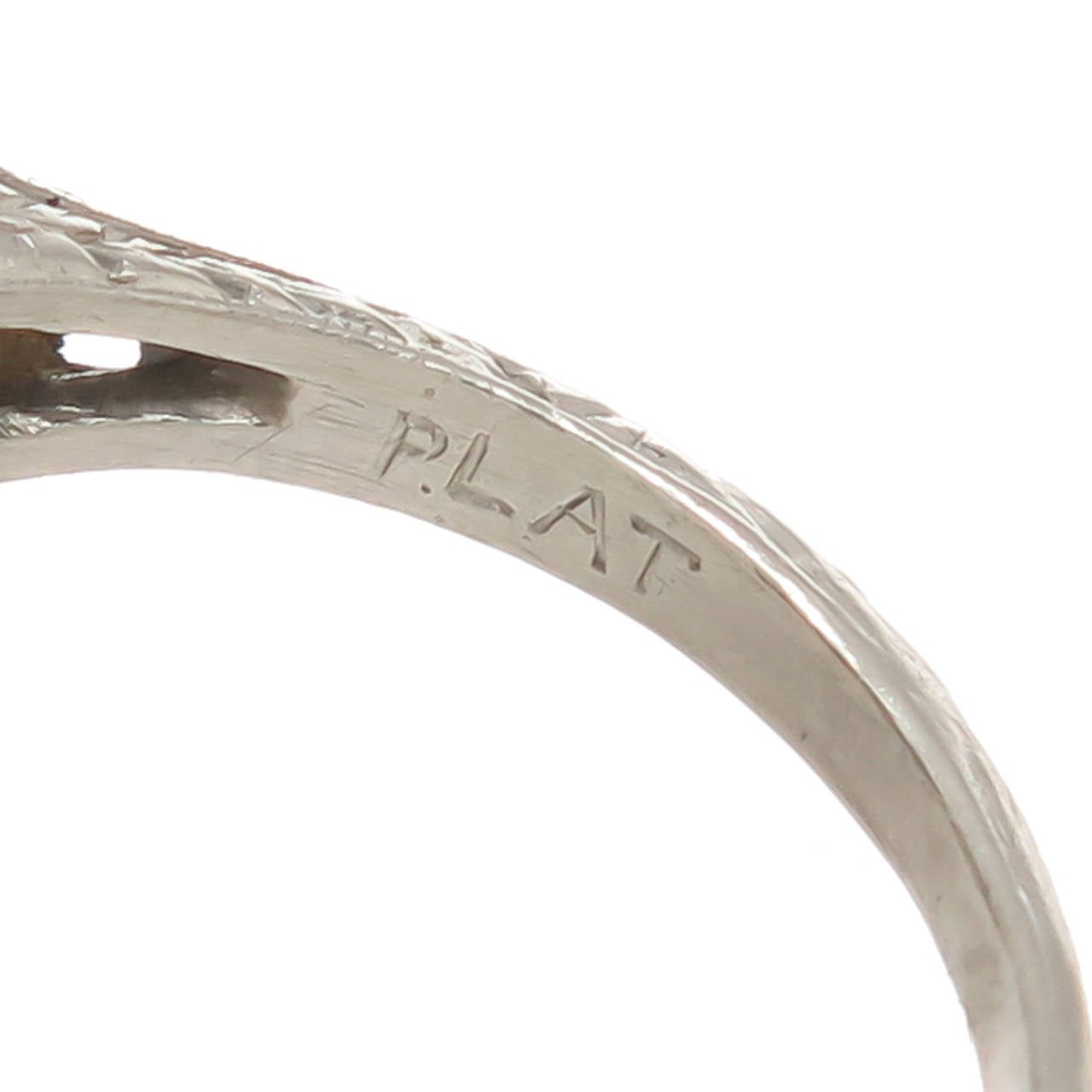 Art Deco Diamond Sapphire Platinum Ring at 1stDibs