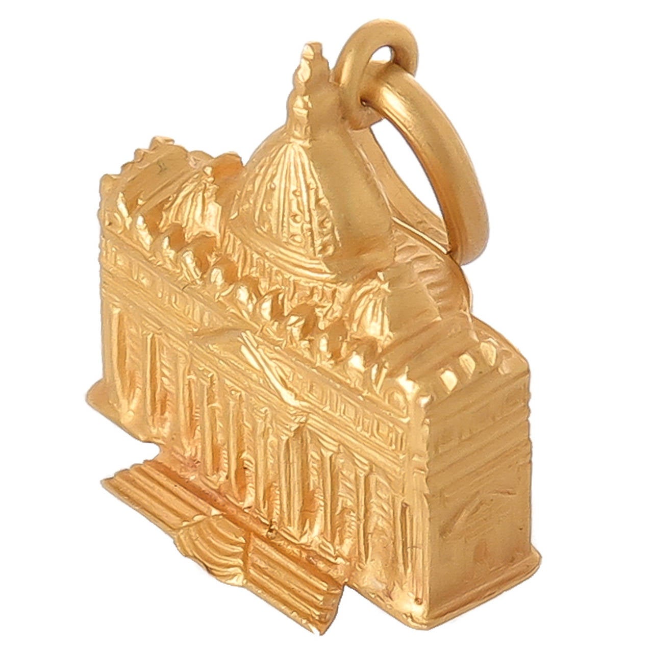 Circa 1970s 18K Yellow Gold Charm of the Vatican, purchased in Rome in the 1970s and never worn.