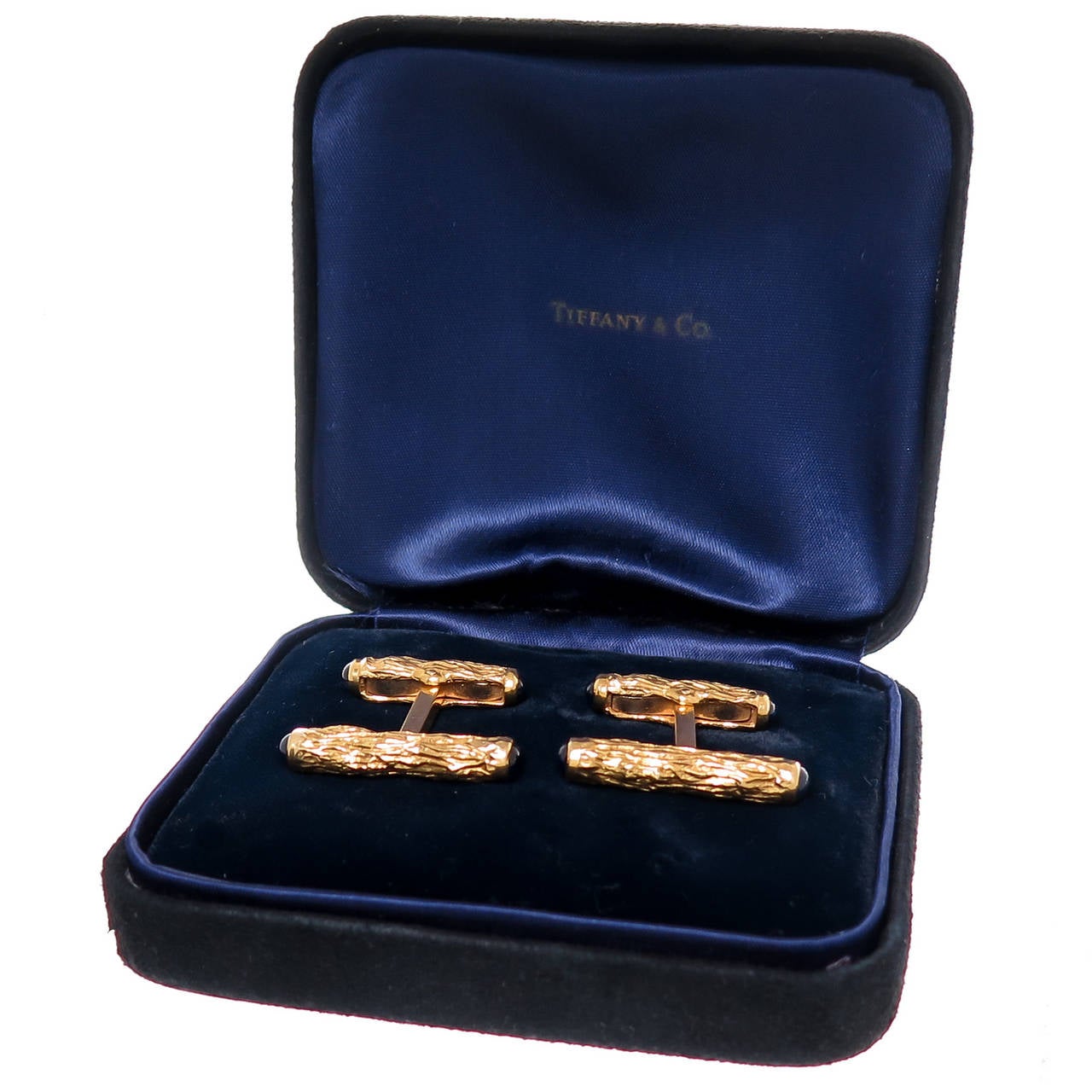 Women's or Men's Tiffany & Co. Sapphire Gold Cufflinks