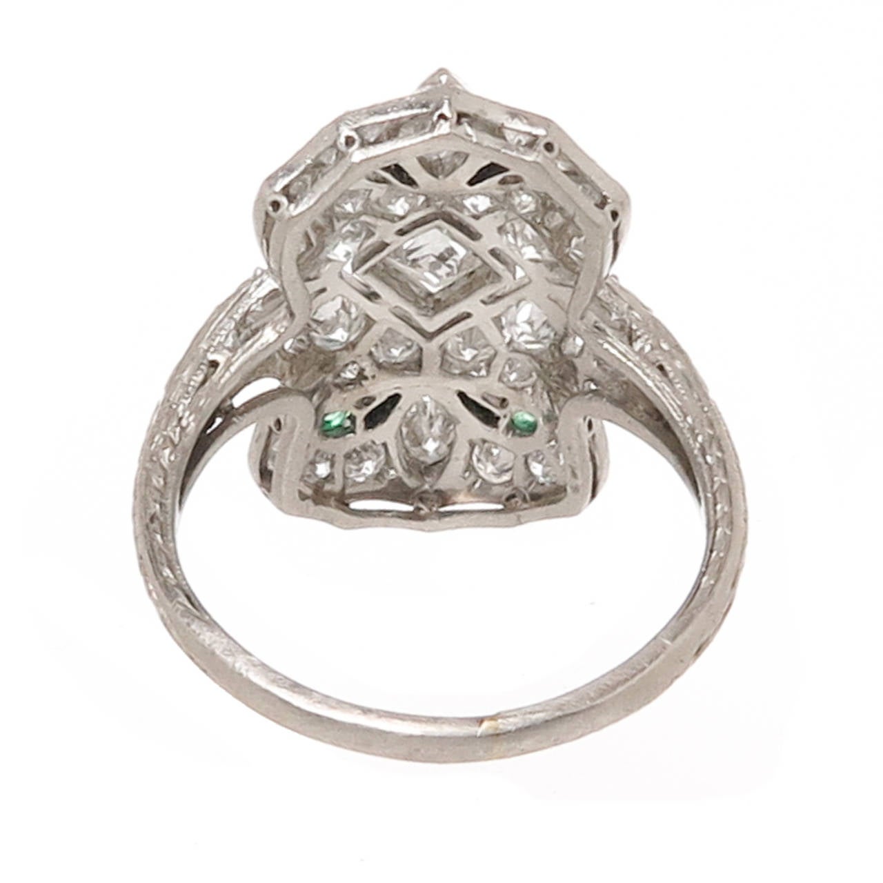 Women's Art Deco Gem Set Platinum Ring